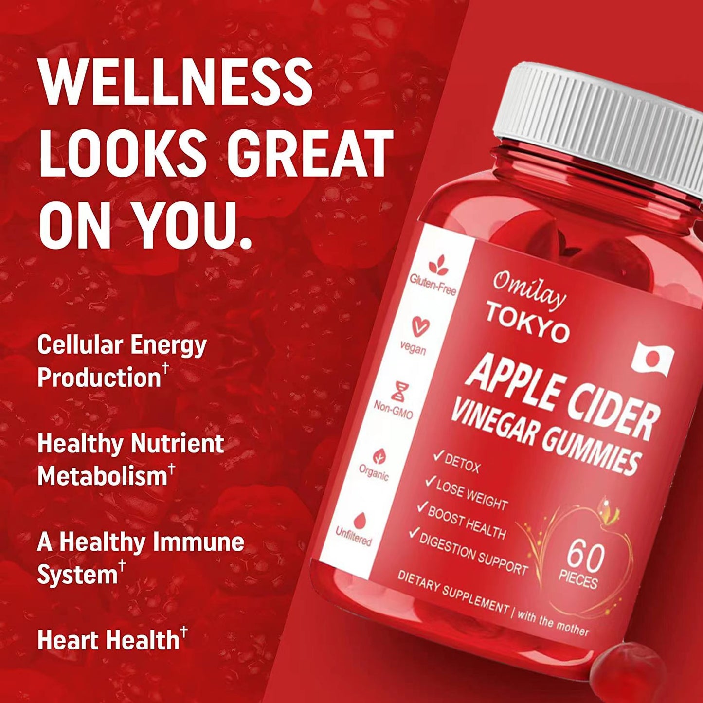 Omilay TOKYO Apple Cider Vinegar Gummies β Beauty & Weight Management