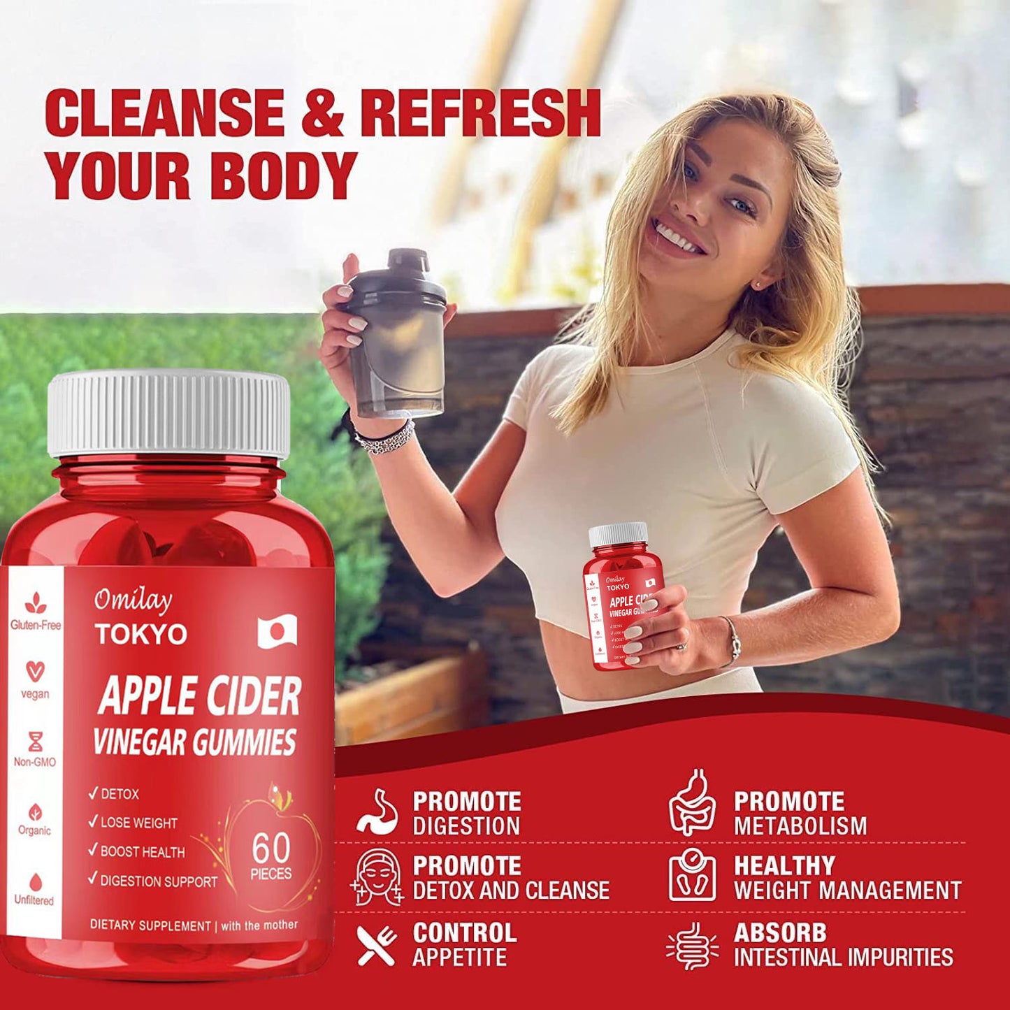 Omilay TOKYO Apple Cider Vinegar Gummies β Beauty & Weight Management