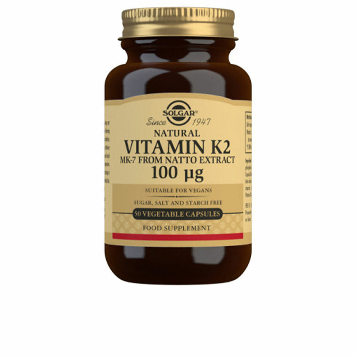 Vitamine K2 avec MK-7 naturel (extrait de Natto) Solgar