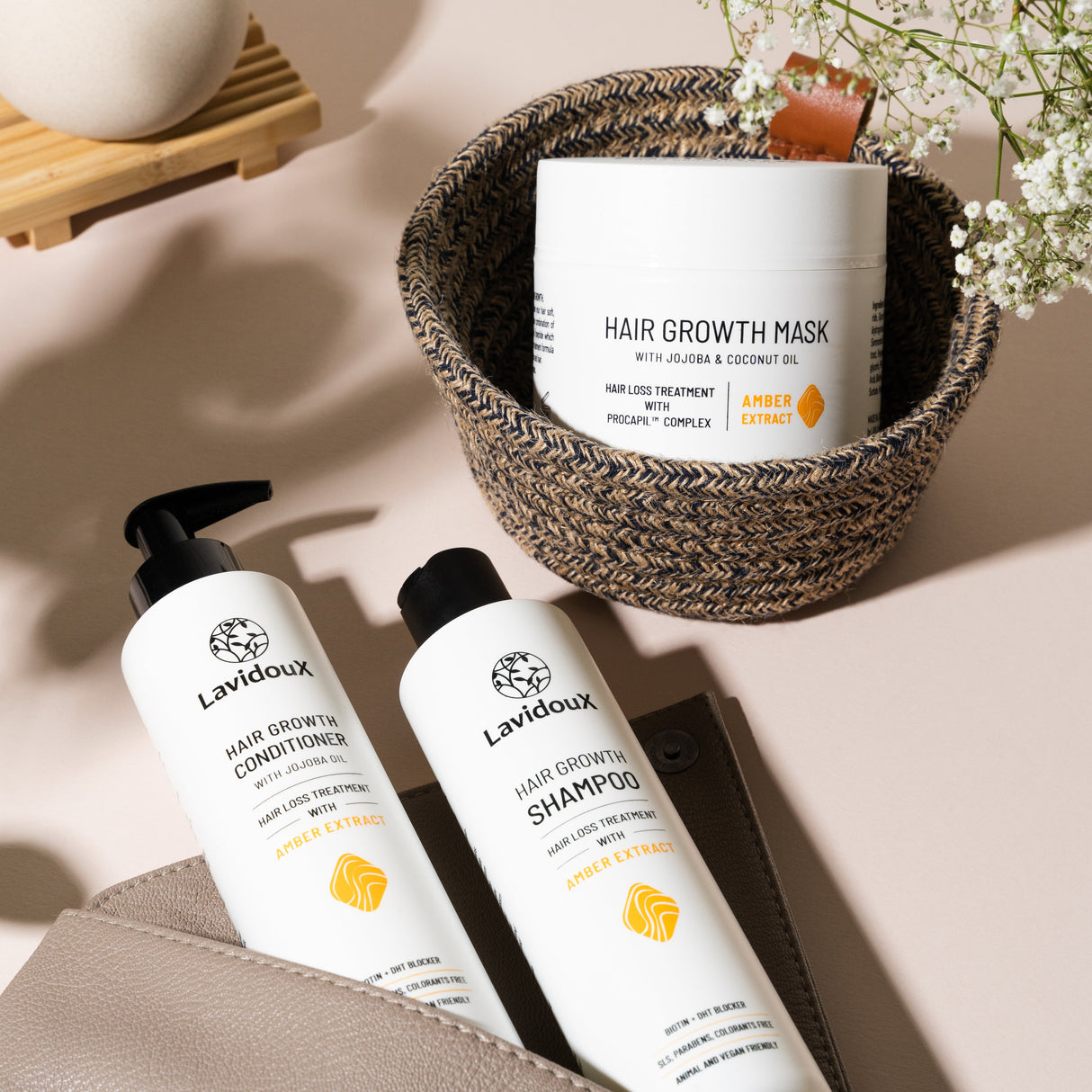 Coffret shampoing et après-shampoing pour la pousse des cheveux