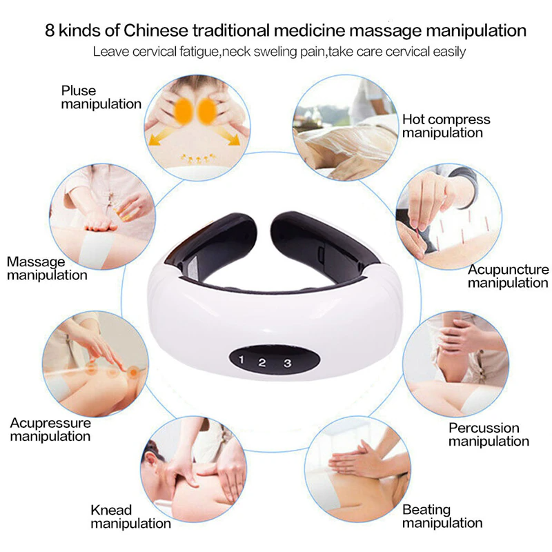 Electric Cervical Pulse Neck Massager Muscle Relax Massage Magnetic