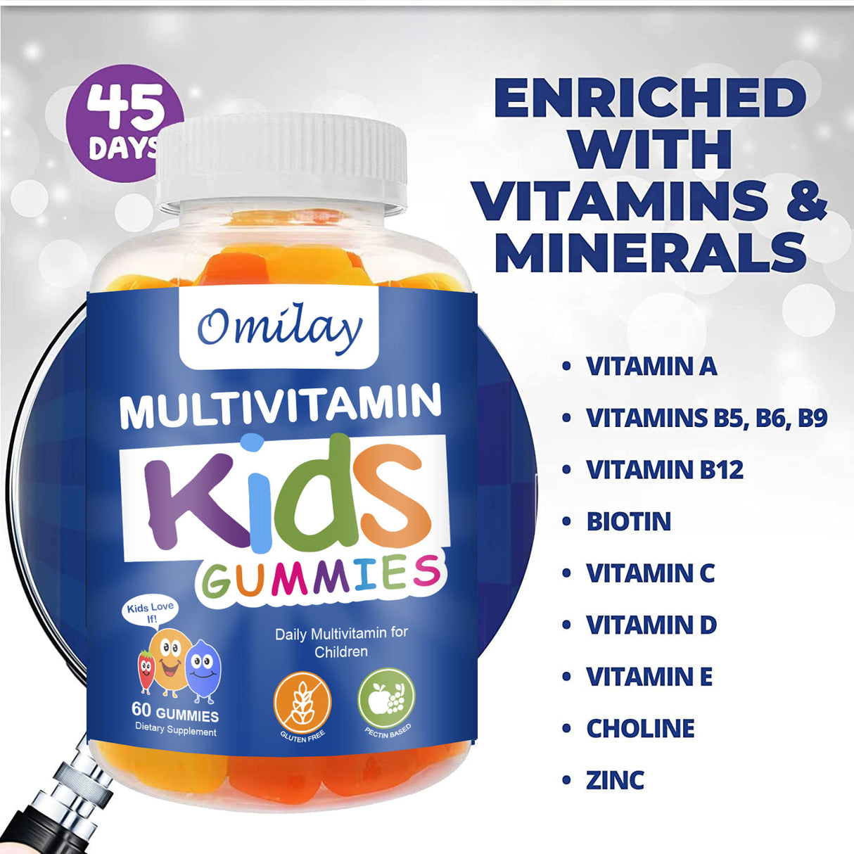 Gummies multivitaminés pour enfants Omilay – Nutrition quotidienne complète pour les enfants en pleine croissance