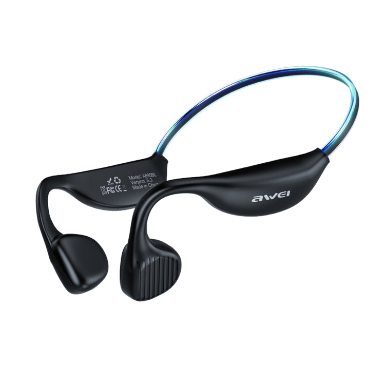 AWEI A895BL Air Conduction Luminous Sports Bluetooth-Kopfhörer (schwarz)