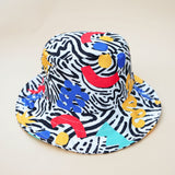 Chapeau seau large multicolore