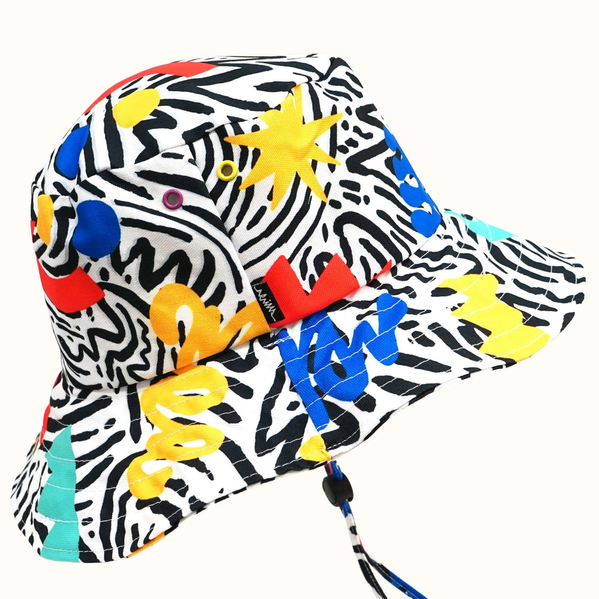 Chapeau seau large multicolore