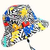 Chapeau seau large multicolore