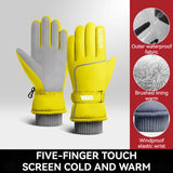 Gants de ski unisexes en polaire d'hiver thermiques coupe-vent antidérapants 