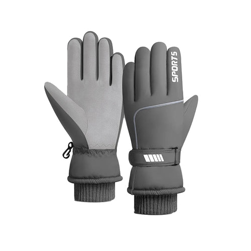 Gants de ski unisexes en polaire d'hiver thermiques coupe-vent antidérapants 