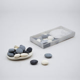 Assorted Small Pebble Soaps with Porcelain Dish