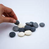 Assorted Small Pebble Soaps with Porcelain Dish