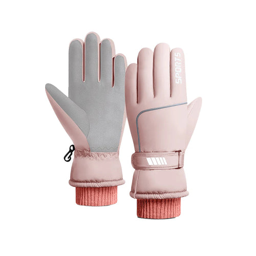 Gants de ski unisexes en polaire d'hiver thermiques coupe-vent antidérapants 