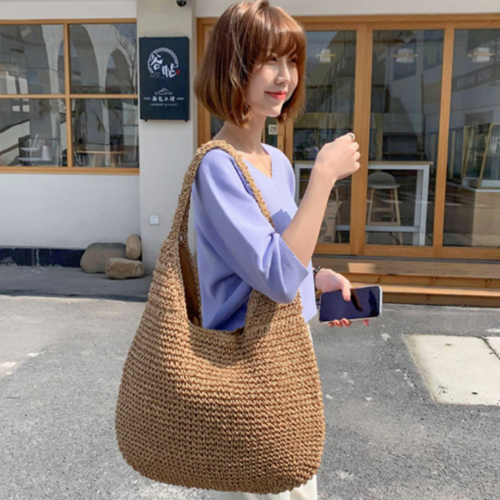 Summer Shoulder Straw Tote