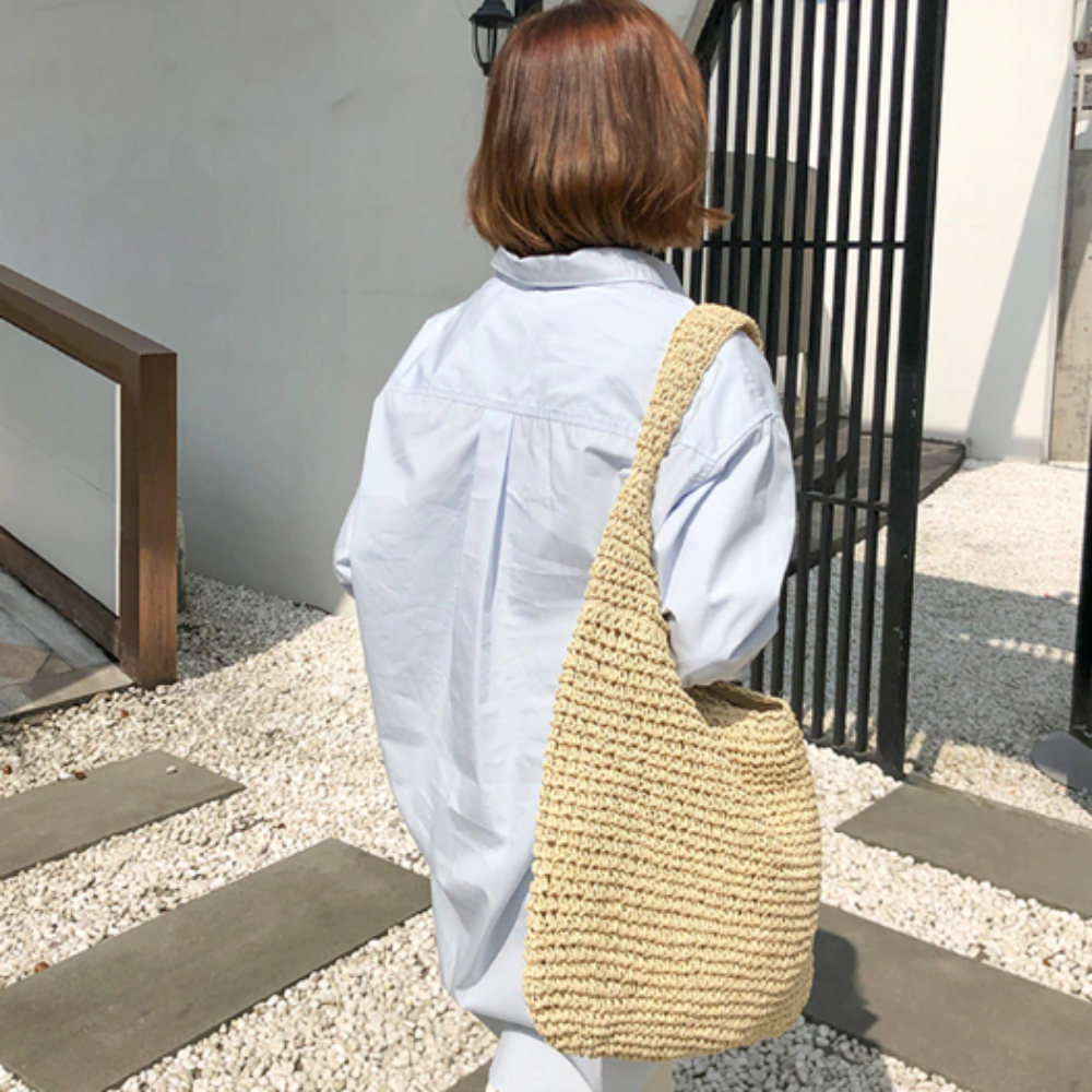 Summer Shoulder Straw Tote