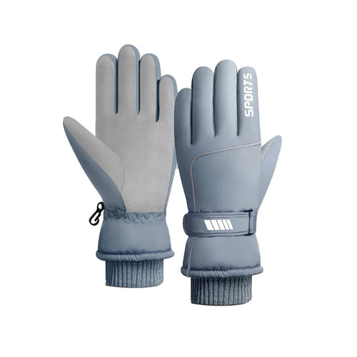 Gants de ski unisexes en polaire d'hiver thermiques coupe-vent antidérapants 