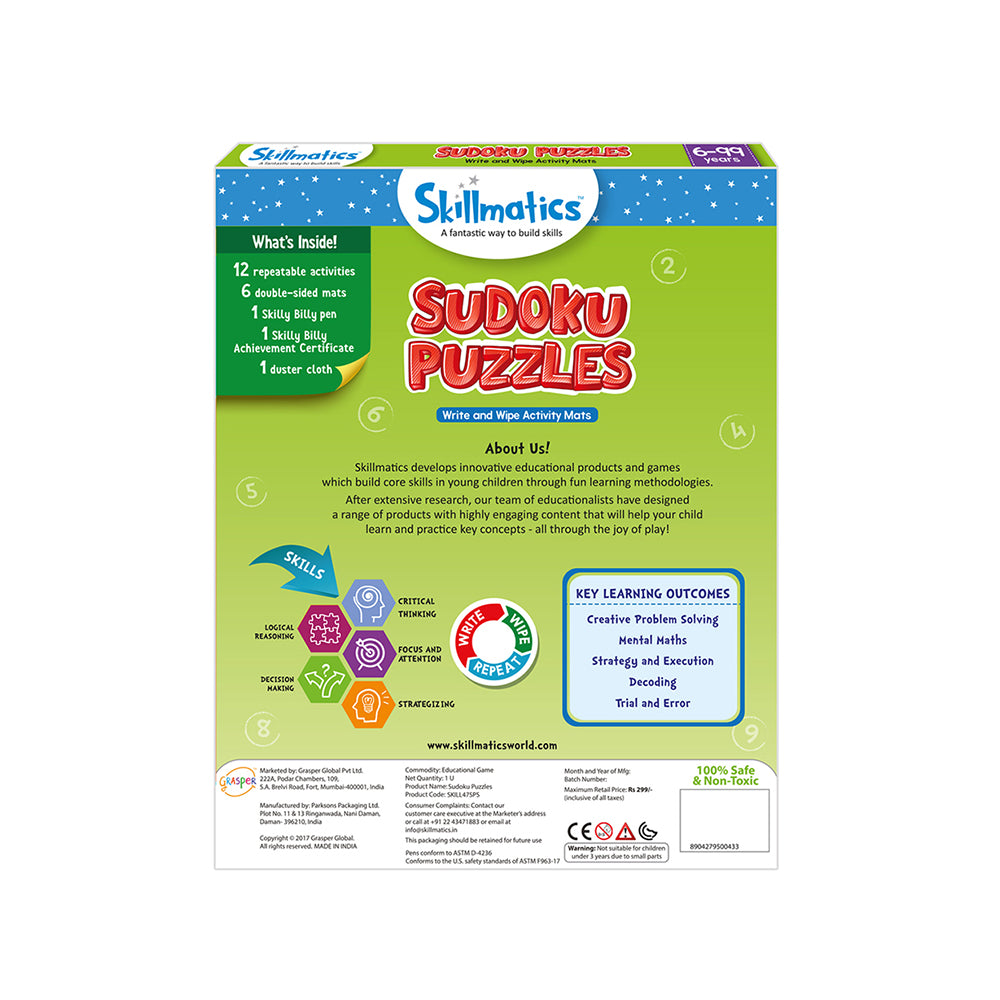 Skillmatics Sudoku Puzzles - Stimulate Child's Mind and Teach Creative