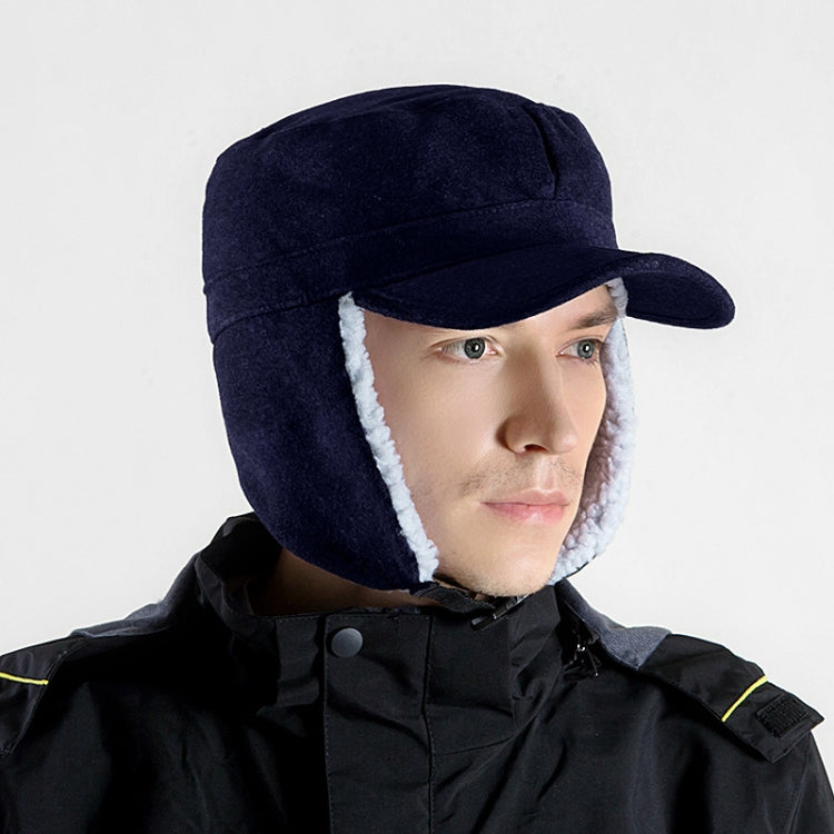 Foldable Warm Lamb Down Thickened Windproof Duck Tongue Hat, Style: