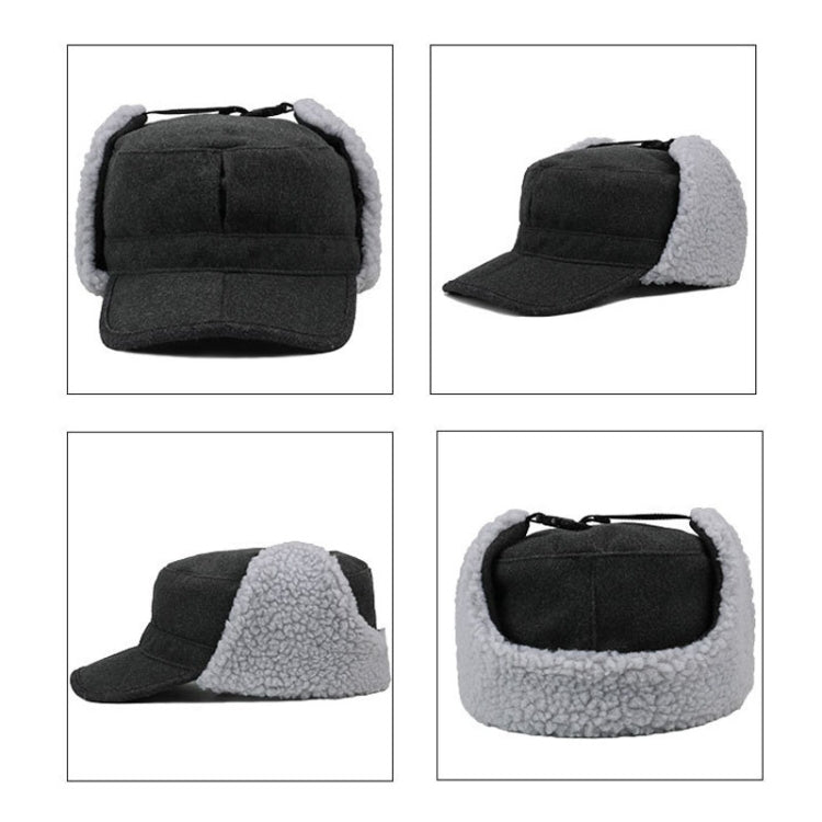 Foldable Warm Lamb Down Thickened Windproof Duck Tongue Hat, Style: