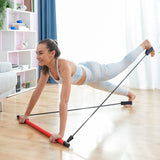 Fitness Bar with Resistance Bands and Exercise Guide Resibar