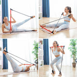 Fitness Bar with Resistance Bands and Exercise Guide Resibar