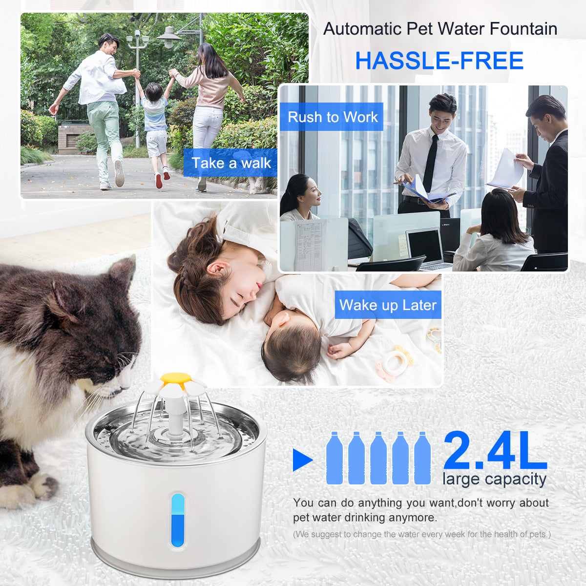 Automatic Pet Water Fountain Drinker Feeder