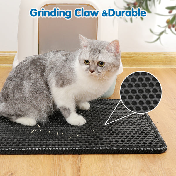 Tapis de litière pour chat Tapis de piégeage de litière pour chat Tapis à double couche 