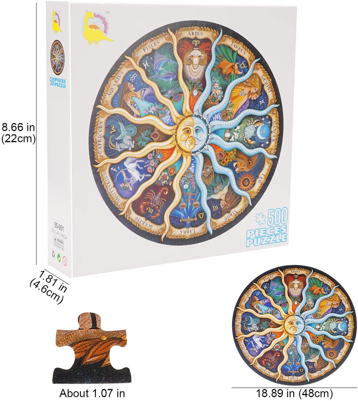 500 Pieces Round Jigsaw Puzzle for Adults Kids