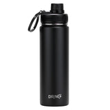 DRINCO® Sport-Wasserflasche aus Edelstahl, 625 ml, Schwarz