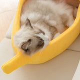 Funny Banana Cat Bed House Cute Cozy Cat Mat Beds