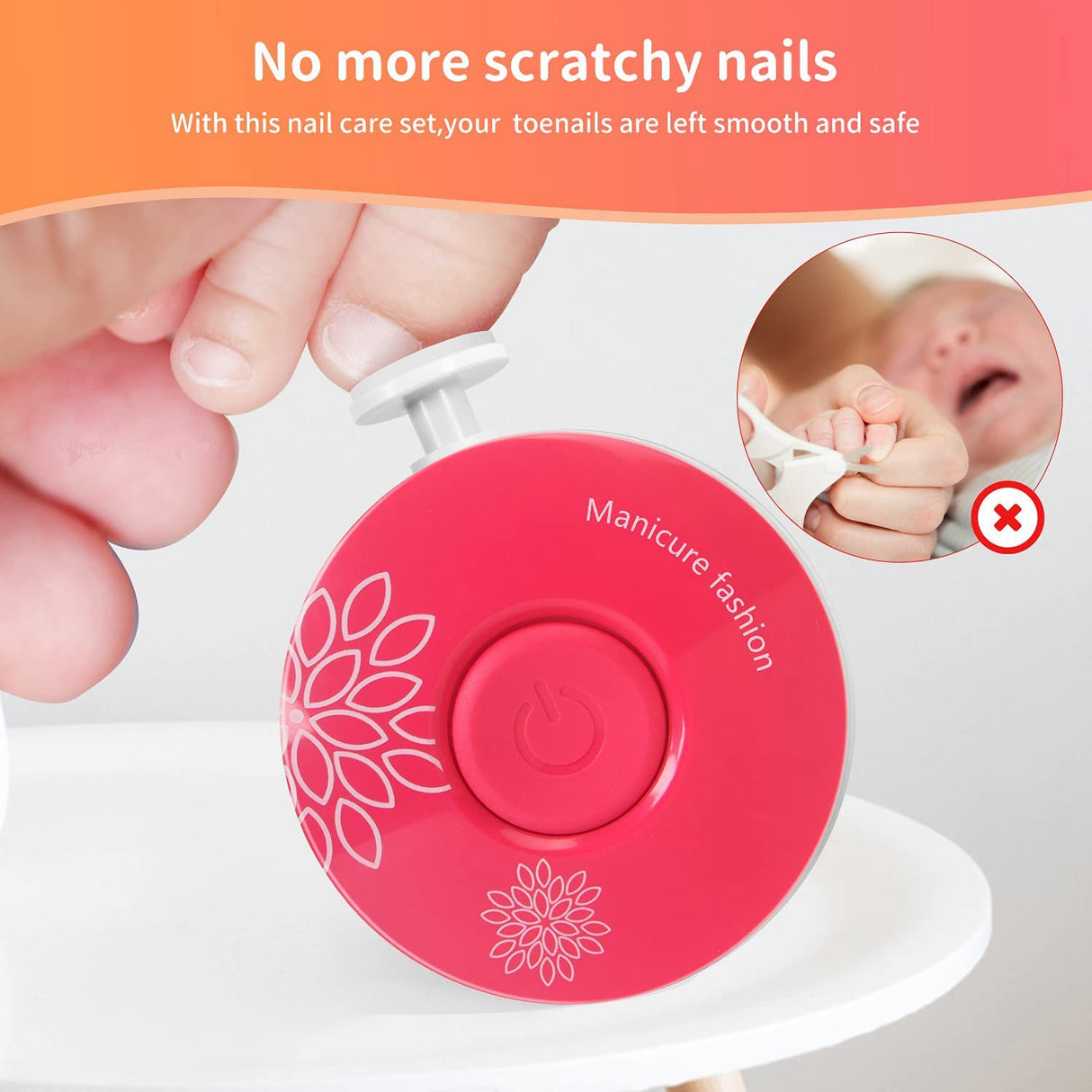 Coupe-ongles électrique pour bébé Polisseuse à ongles Ciseaux de manucure pour nourrissons