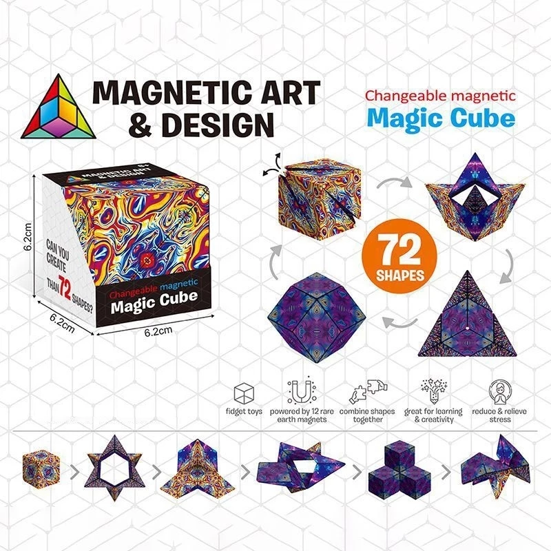 3D Veränderbar Magnetischen Zauberwürfel Für Kinder Puzzle Cube Antistress Spielzeug 