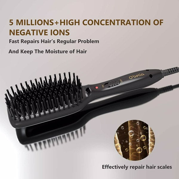 Brosse à lisser pour cheveux, peigne chauffant électrique