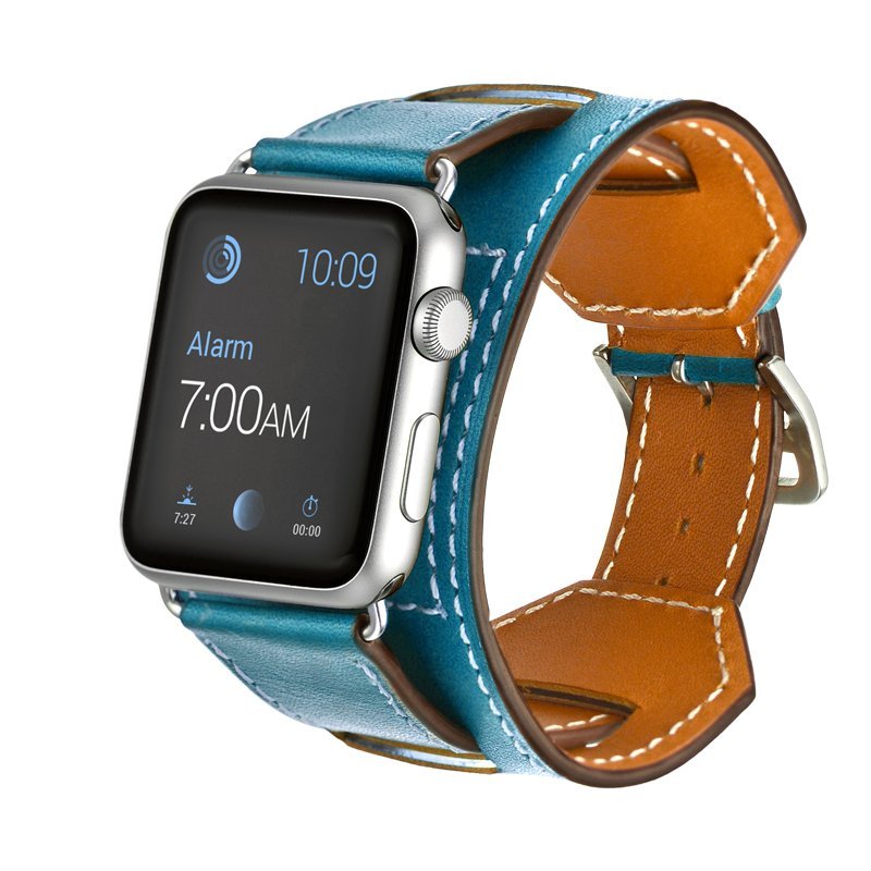 Bracelet de montre en cuir au design sportif pour Apple Watch