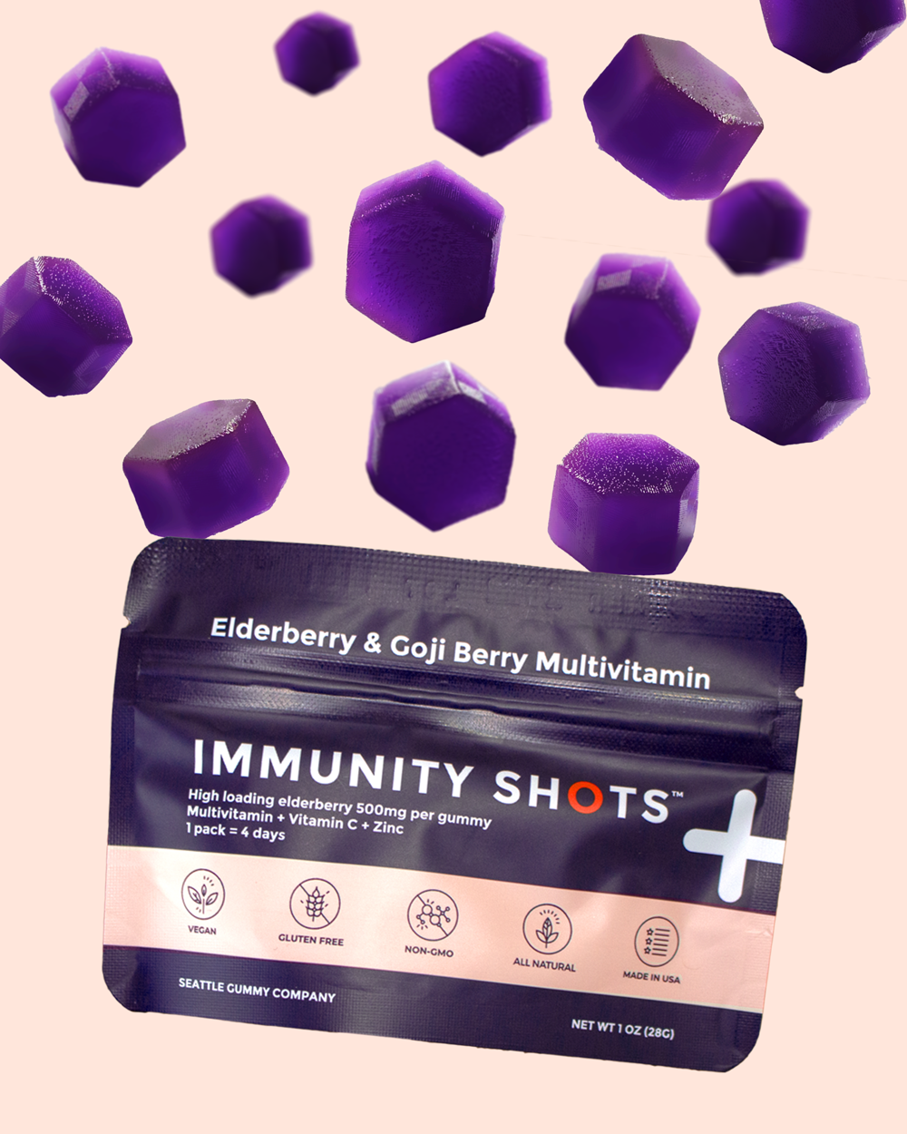 Vital Defense Immunity Shots – Elderberry + Goji Berry (12-Pack)