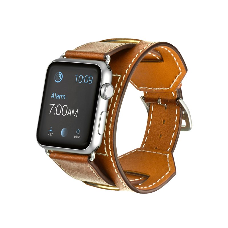 Bracelet de montre en cuir au design sportif pour Apple Watch