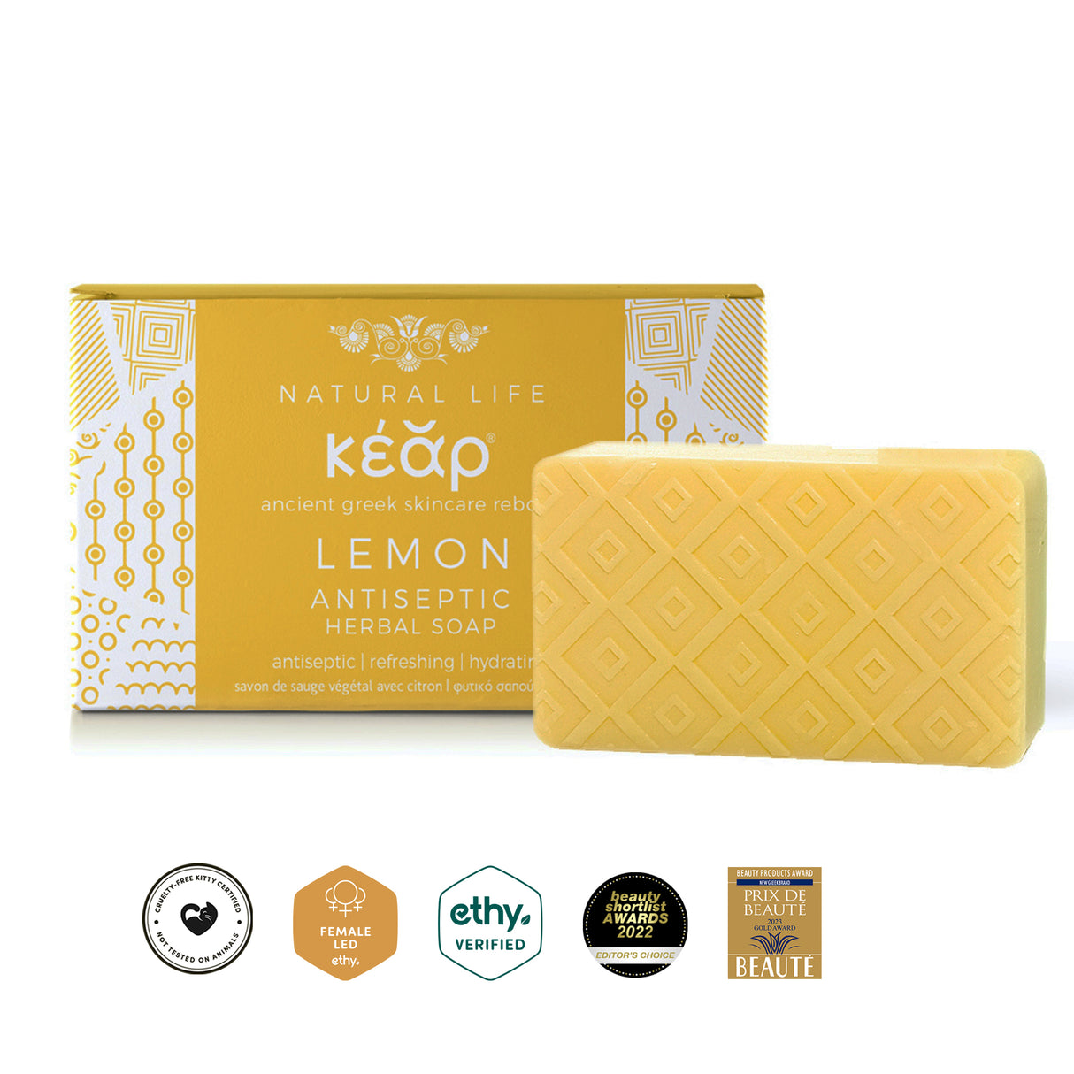 Kear Lemon Yucca Seife, natürliche Entgiftung und beruhigende Reinigung, 100 g 