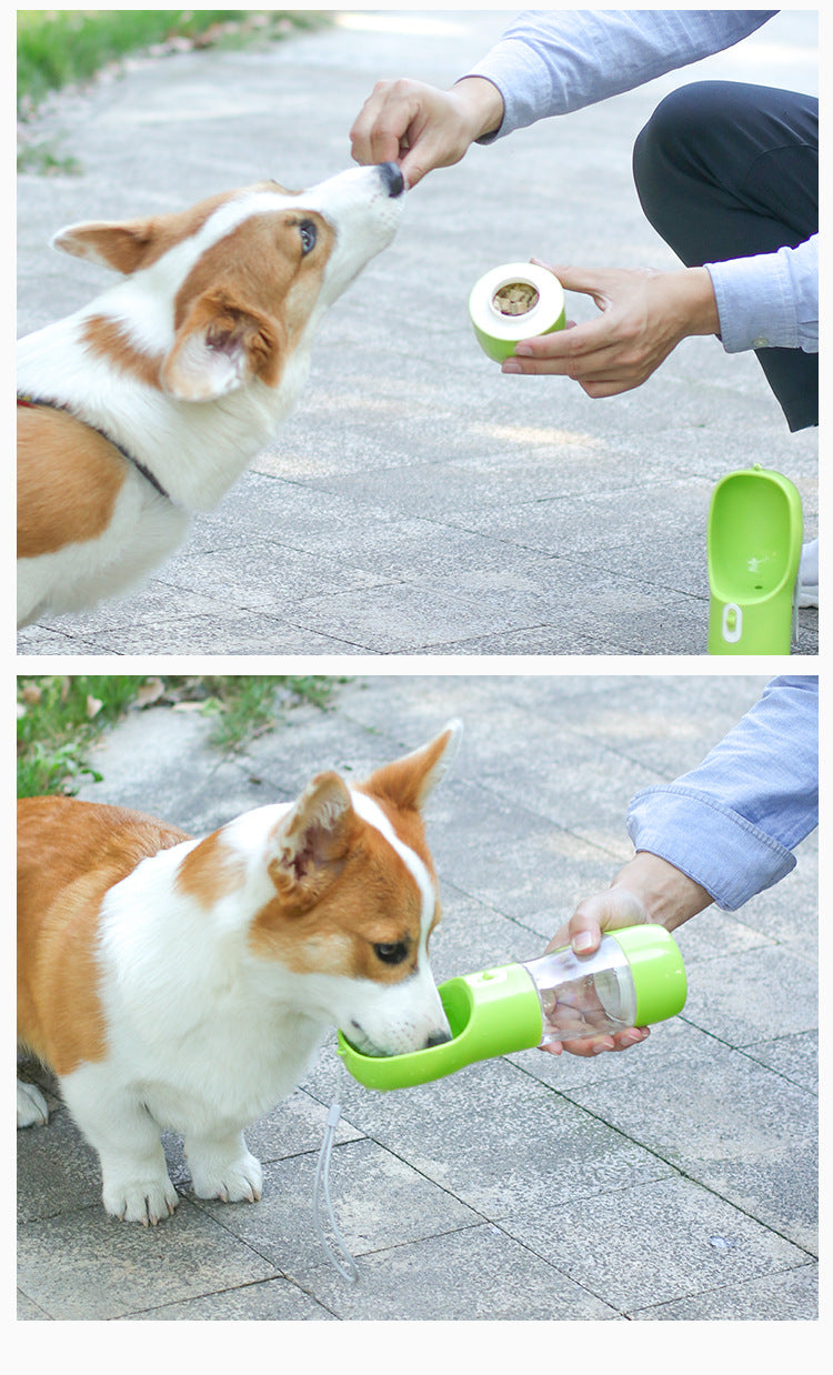 Tragbare Tierfutter- und Wasserflasche