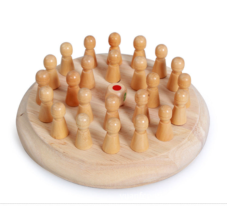 Jeu d'échecs en bois pour enfants, jeu de société amusant avec blocs de mémoire