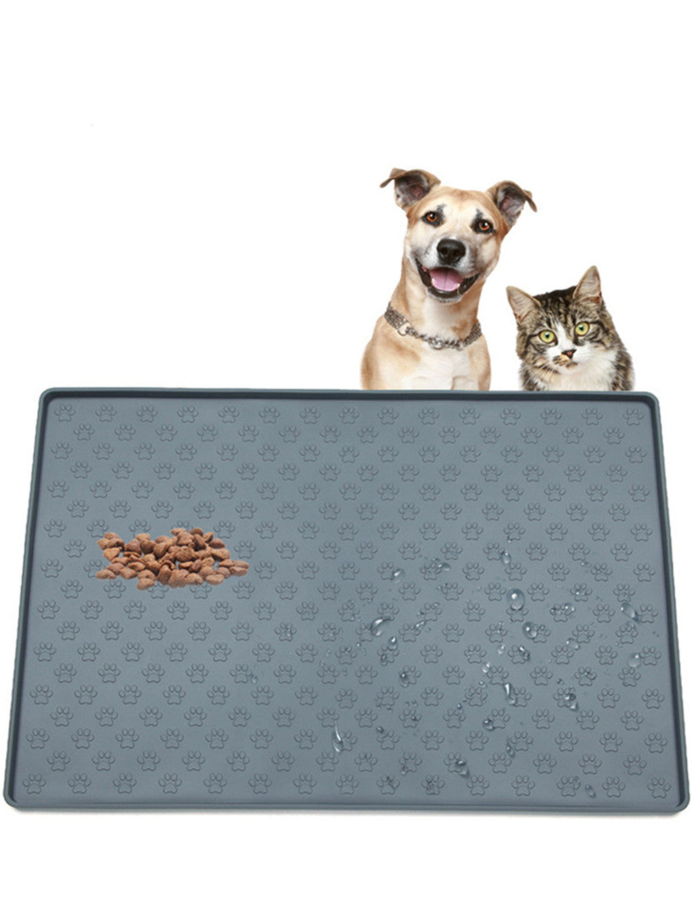 Tapis antidérapant et imperméable pour aliments et boissons pour animaux de compagnie 