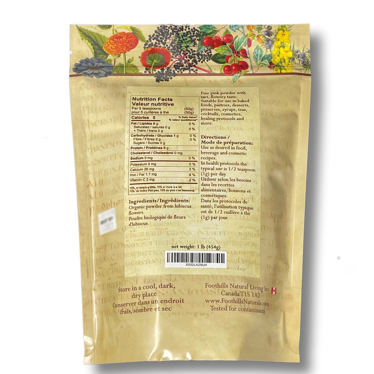 Hibiscus Powder Organic -  No Additives