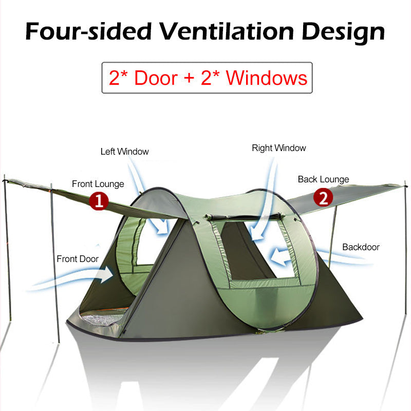 Automatisches Pop-Up-Campingzelt mit großer Kapazität für 4 bis 5 Personen