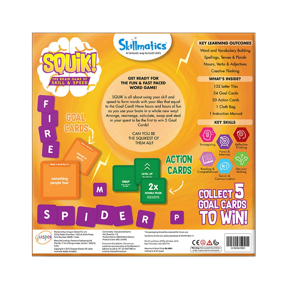 Skillmatics SQUIK The Word Edition - Jeu cérébral éducatif qui aide